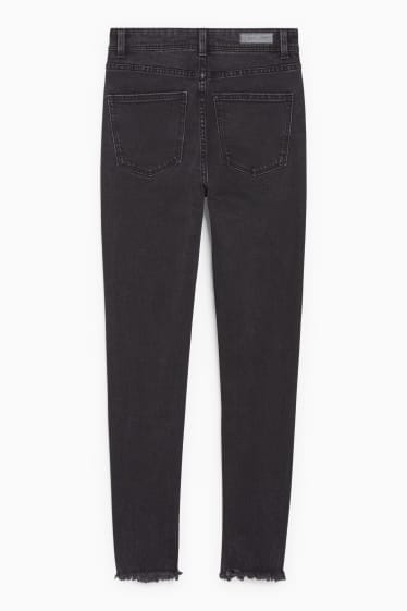 Dospívající a mladí - CLOCKHOUSE - skinny jeans - high waist - LYCRA® - černá