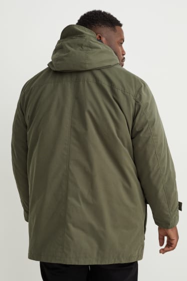 Herren - Parka mit Kapuze - dunkelgrün