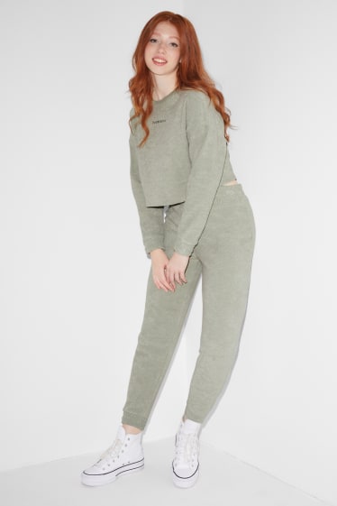 Mujer - CLOCKHOUSE - pantalón de deporte de rizo - verde menta