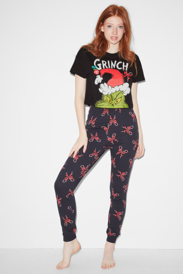 Damen - CLOCKHOUSE - Weihnachts-Pyjamashirt - Der Grinch - schwarz