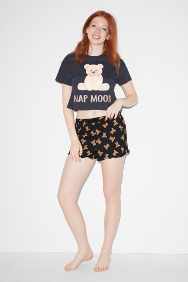 Donna - CLOCKHOUSE - pigiama con shorts - nero