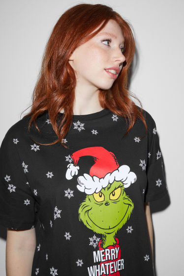 Donna - CLOCKHOUSE - camicia da notte natalizia - Il Grinch - nero