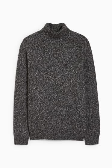 Men - Polo neck jumper - anthracite