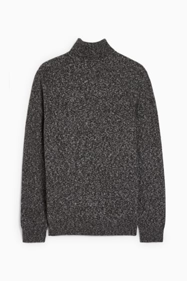 Men - Polo neck jumper - anthracite