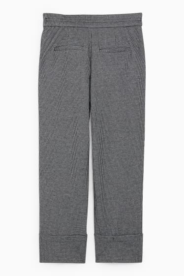 Women - Cloth trousers - mid-rise waist - tapered fit - dark gray