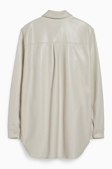 Damen - CLOCKHOUSE - Shacket - Lederimitat - cremeweiss