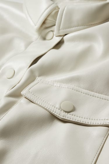 Damen - CLOCKHOUSE - Shacket - Lederimitat - cremeweiss