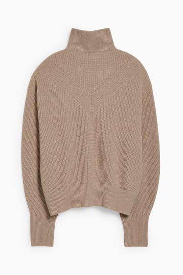 Damen - Pullover - hellbeige