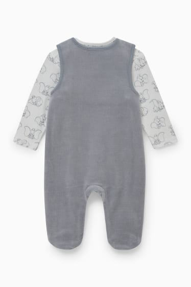Babys - Dumbo - newbornoutfit - 2-delig - wit / grijs