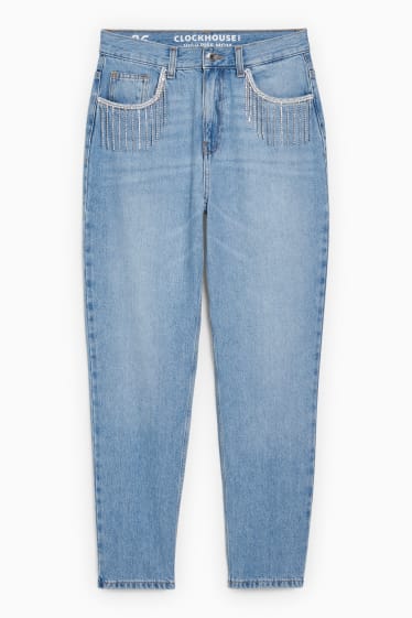Jóvenes - CLOCKHOUSE - mom jeans - high waist - vaqueros - azul claro