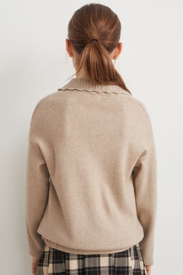Children Girls - Jumper - beige