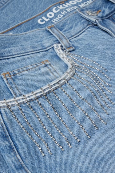 Women - CLOCKHOUSE - mom jeans - high waist - denim-light blue