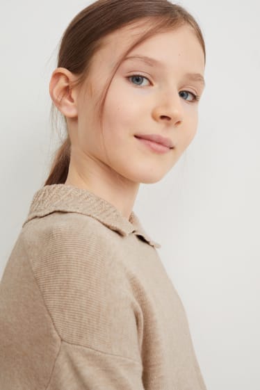 Children Girls - Jumper - beige