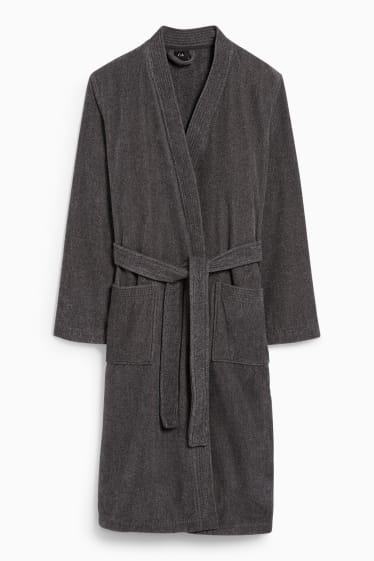 Men - Bathrobe - gray-melange