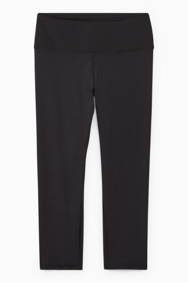 Damen - Funktions-Capri-Leggings - Supportive - Yoga - schwarz