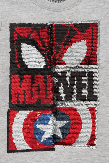 Copii - Marvel - tricou cu mânecă lungă - gri deschis melanj