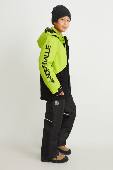 Children - Ski jacket with hood - neon yellow