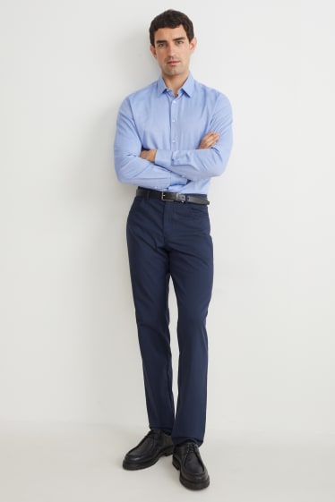 Mężczyźni - Spodnie materiałowe - regular fit - ciemnoniebieski