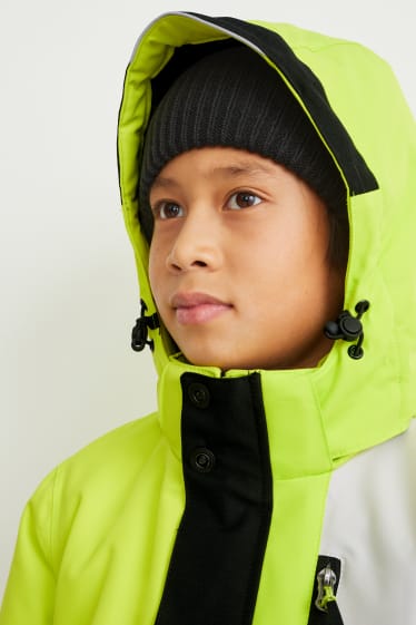 Children - Ski jacket with hood - neon yellow