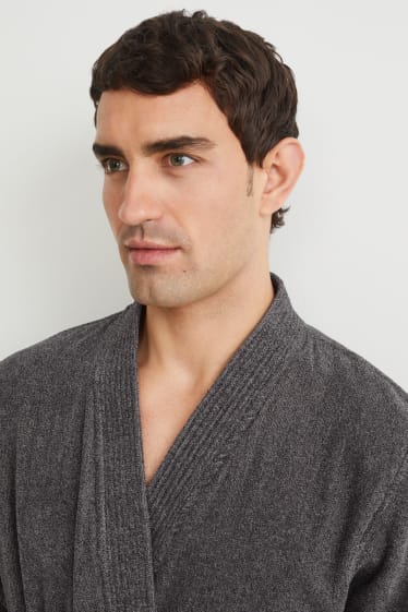 Men - Bathrobe - gray-melange