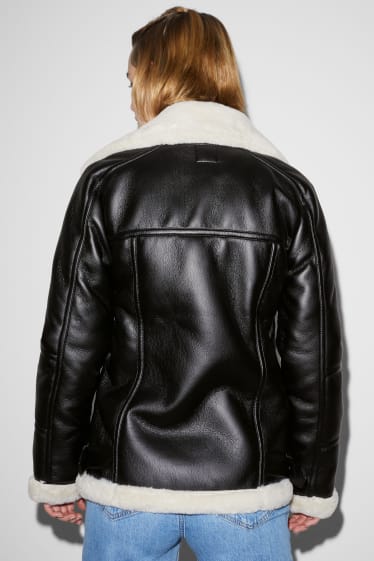 Femei - CLOCKHOUSE - jachetă - imitație de piele - negru