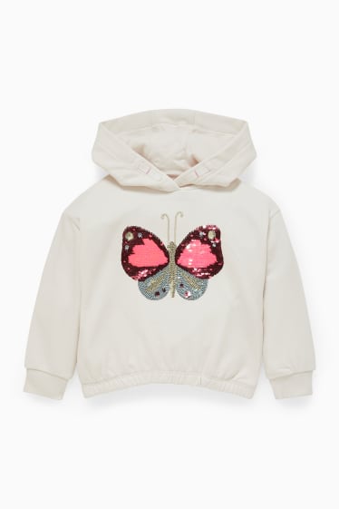 Kinder Mädchen - Hoodie - Glanz-Effekt - weiss