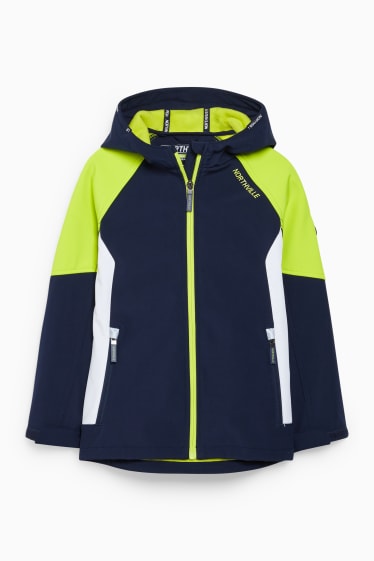 Bambini - Giacca soft shell con cappuccio - blu scuro