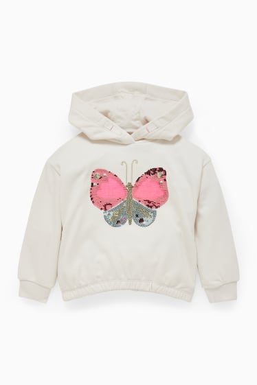 Kinder Mädchen - Hoodie - Glanz-Effekt - weiss