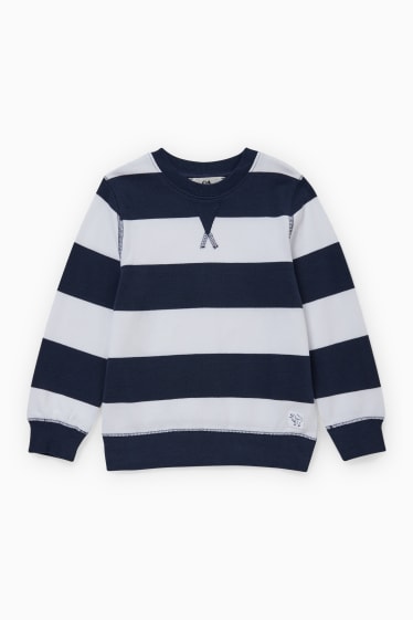 Kinder Buben - Sweatshirt - gestreift - dunkelblau