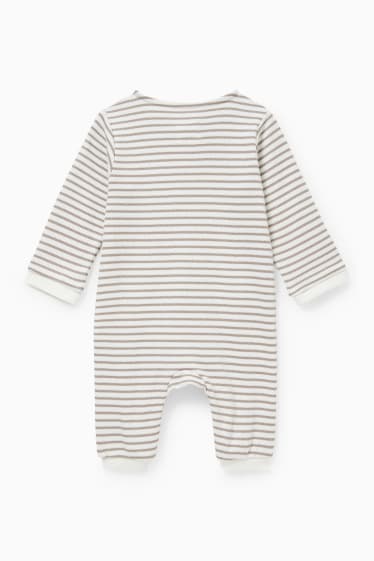 Neonati - Tuta per neonati - a righe - bianco crema