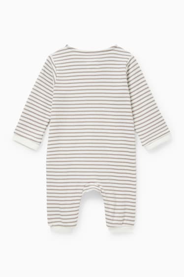 Babys - Babyjumpsuit - gestreept - crème wit