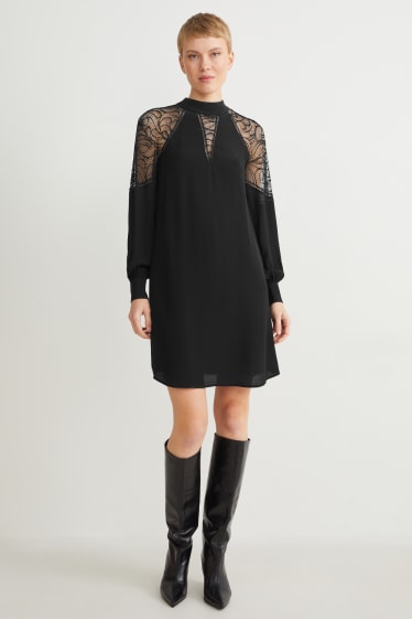 Mujer - Vestido de línea evasé - negro