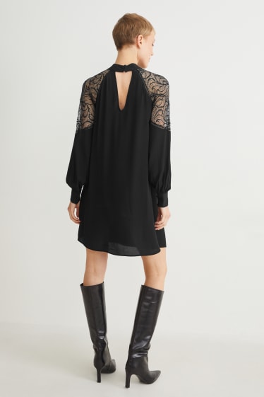 Mujer - Vestido de línea evasé - negro