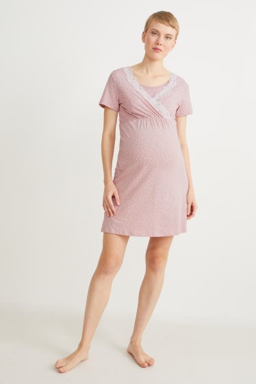 Dona - Camisa de dormir de lactància - estampada - rosa