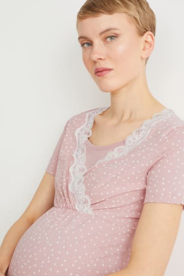 Mujer - Camisón de lactancia - estampado - rosa