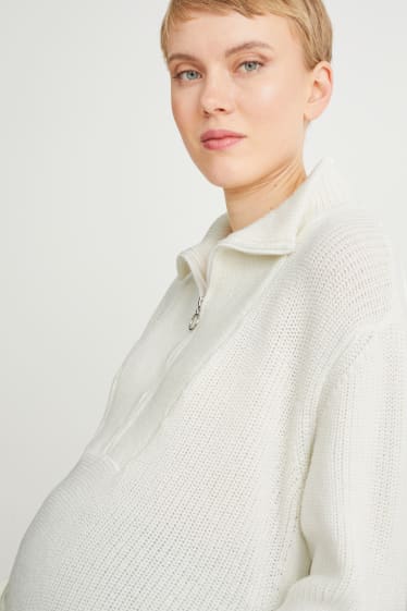 Femmes - Pullover de grossesse - blanc crème
