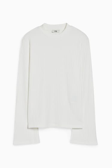 Dames - Longsleeve - crème wit