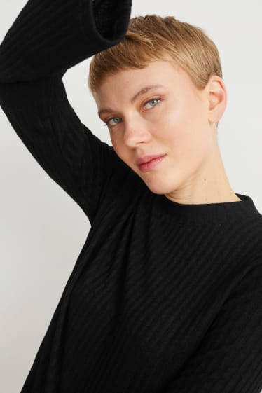 Damen - Langarmshirt - schwarz