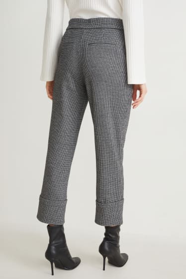 Dona - Pantalons de tela - mid waist - tapered fit - gris fosc