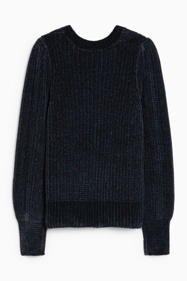 Women - Chenille jumper - dark blue
