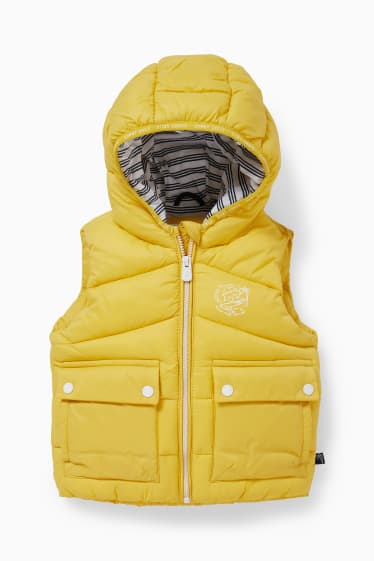 Baby: jongens - Baby-bodywarmer met capuchon - geel