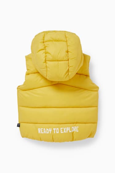Baby: jongens - Baby-bodywarmer met capuchon - geel