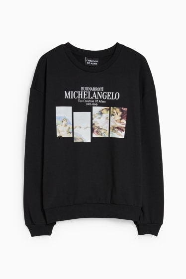 Femmes - CLOCKHOUSE - sweat - Michel-Ange, la Création d’Adam - noir