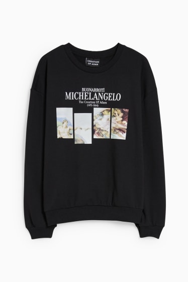 Teens & Twens - CLOCKHOUSE - Sweatshirt - Michelangelo The Creation of Adam - schwarz