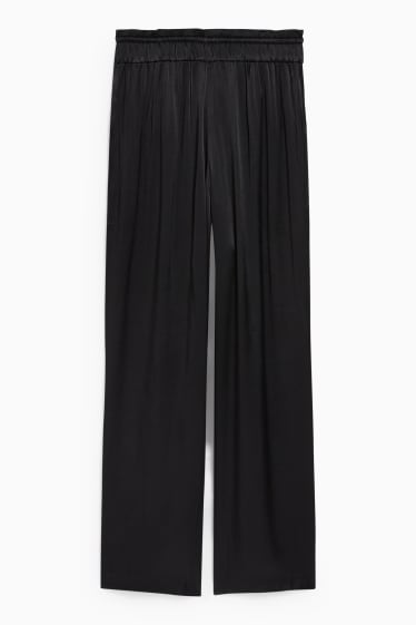 Mujer - Pantalón de tela - high waist - wide leg - negro