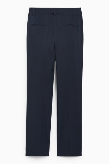 Femmes - Pantalon de costume - mid waist - straight fit - bleu foncé