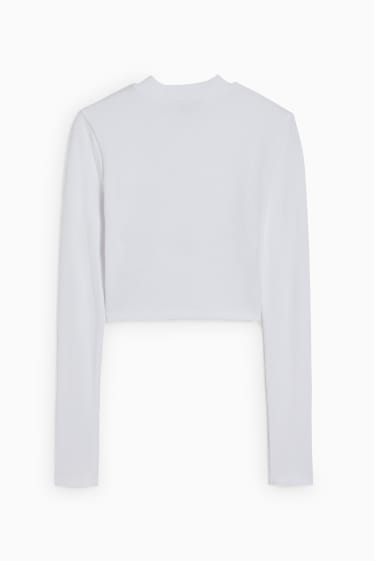 Dona - CLOCKHOUSE - samarreta crop de màniga llarga - blanc