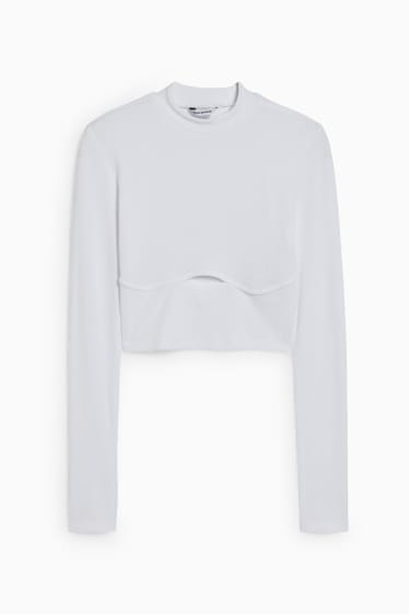 Mujer - CLOCKHOUSE - camiseta crop de manga larga - blanco