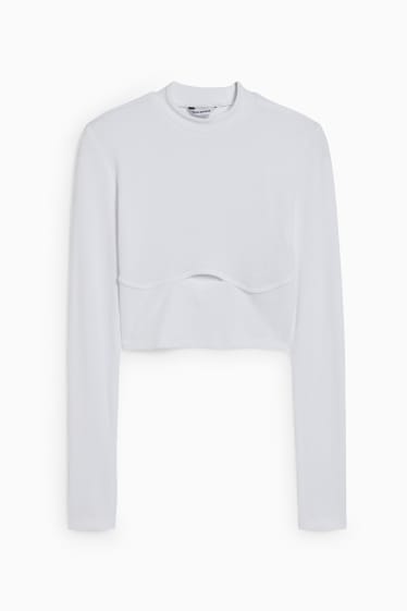 Dames - CLOCKHOUSE - crop longsleeve - wit