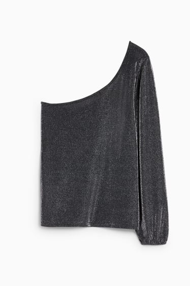 Women - CLOCKHOUSE - long sleeve top - shiny - black